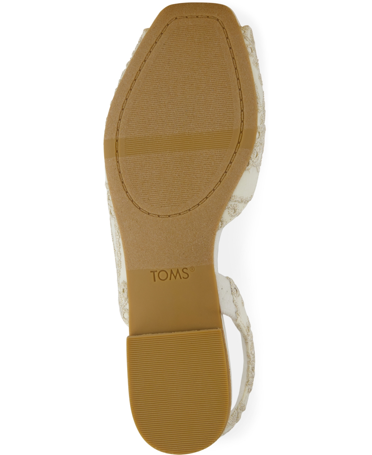 Shop Toms Women's Briella Open Toe Slingback Flat Sandals In Egret Botanical Eyelet