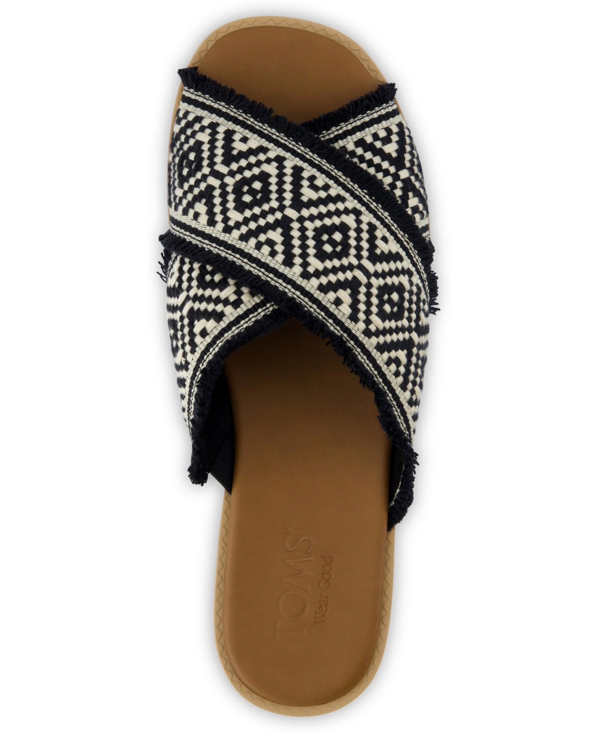 Shop Toms Women's Mae Crossover Open Toe Sandals In Black Global Woven,fray