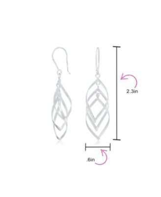 Trendy Swirl Wire Dangle Earrings Multi Teardrop Layer Sterling Silver