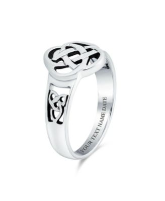 Best Friends BFF Love Knot Celtic Infinity Band Silver Ring Sterling