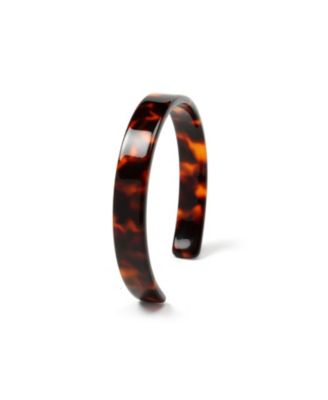 Fashion Statement Golden Acrylic Leopard Tortoise Shell Cuff Bracelet