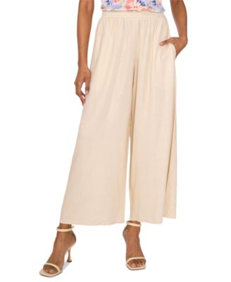 Vince Camuto - Women's Shimmer Mid-Rise Wide-Leg Pants