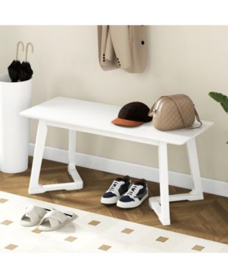 Modern Entryway Bench with Rubber Wood Legs, Ideal for Hallway or Dining Room