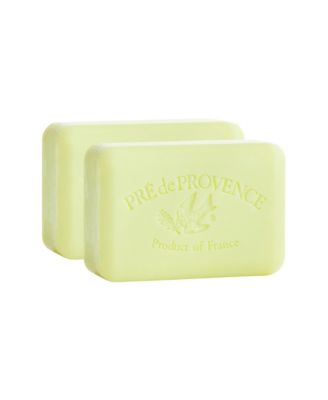 Pre de Provence Moisturizing 250g French Soap Bar, Quad-Milled, Long Lasting, Moisturizing, Rich and Creamy Lather (Set of 2) - Linden