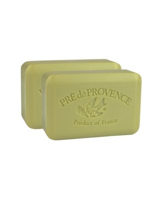 Pre de Provence Moisturizing 250g French Soap Bar Quad-Milled Long Lasting Moisturizing Rich and Creamy Lather Set of 2 - Green tea 24$