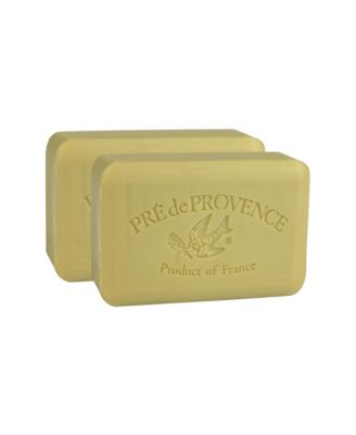 Pre de Provence Moisturizing 250g French Soap Bar, Quad-Milled, Long Lasting, Moisturizing, Rich and Creamy Lather (Set of 2) - Verbena