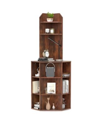 6-Tier Corner Shelf with Charging Station & USB Ports Space-Saving Storage for Home & Office