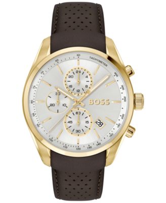 時計 Hugo Boss / Wristwatch 44 mm Hugo Boss Men's Grand Prix 44 Quartz Chronograph Brown