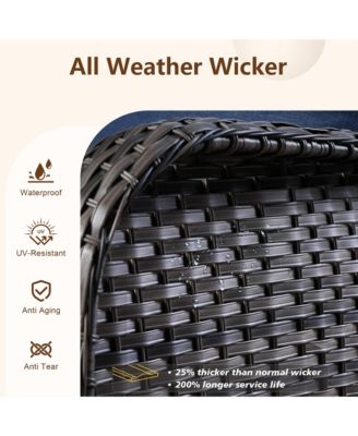 Outdoor Swivel Rocking Chairs Set, Patio Furniture Set with 50,000 BTU Rectangular Propane Fire Pit Table, 7 Pieces High Back Conversation Sofa and Side Table