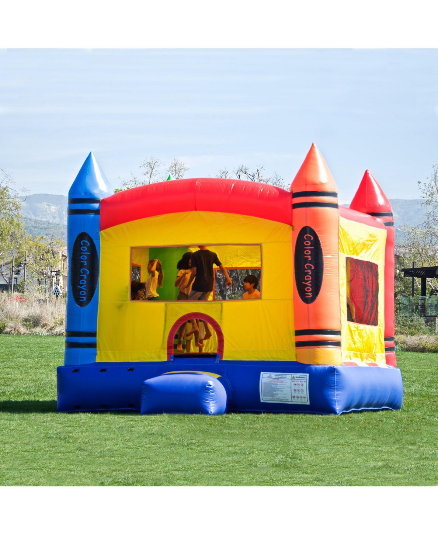 Детская игрушка HERO Kiddo Crayon Inflatable Bounce House Backyard Party Moonwalk Size 13'x13', Commercial Grade PVC Vinyl, for Kids and Adults, Outdoor Indoor, цвет: Красный — фото 4
