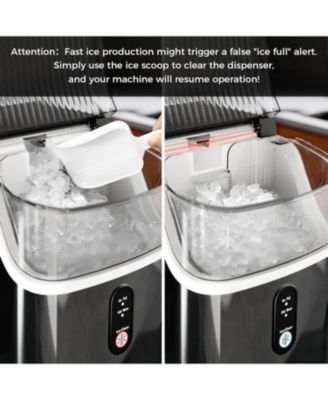 Nugget Ice Makers Ice Maker Machine with Ice, 35lbs/Day,One-Click Operation,Self-Cleaning Countertop Ice Machine,Stainless Steels Upgrade
