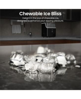 Nugget Ice Makers Ice Maker Machine with Ice, 35lbs/Day,One-Click Operation,Self-Cleaning Countertop Ice Machine,Stainless Steels Upgrade