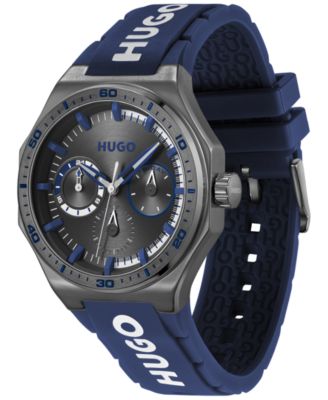 Men's Grail Sport Quartz Multifunction Blue Silicone Watch, 44mm
