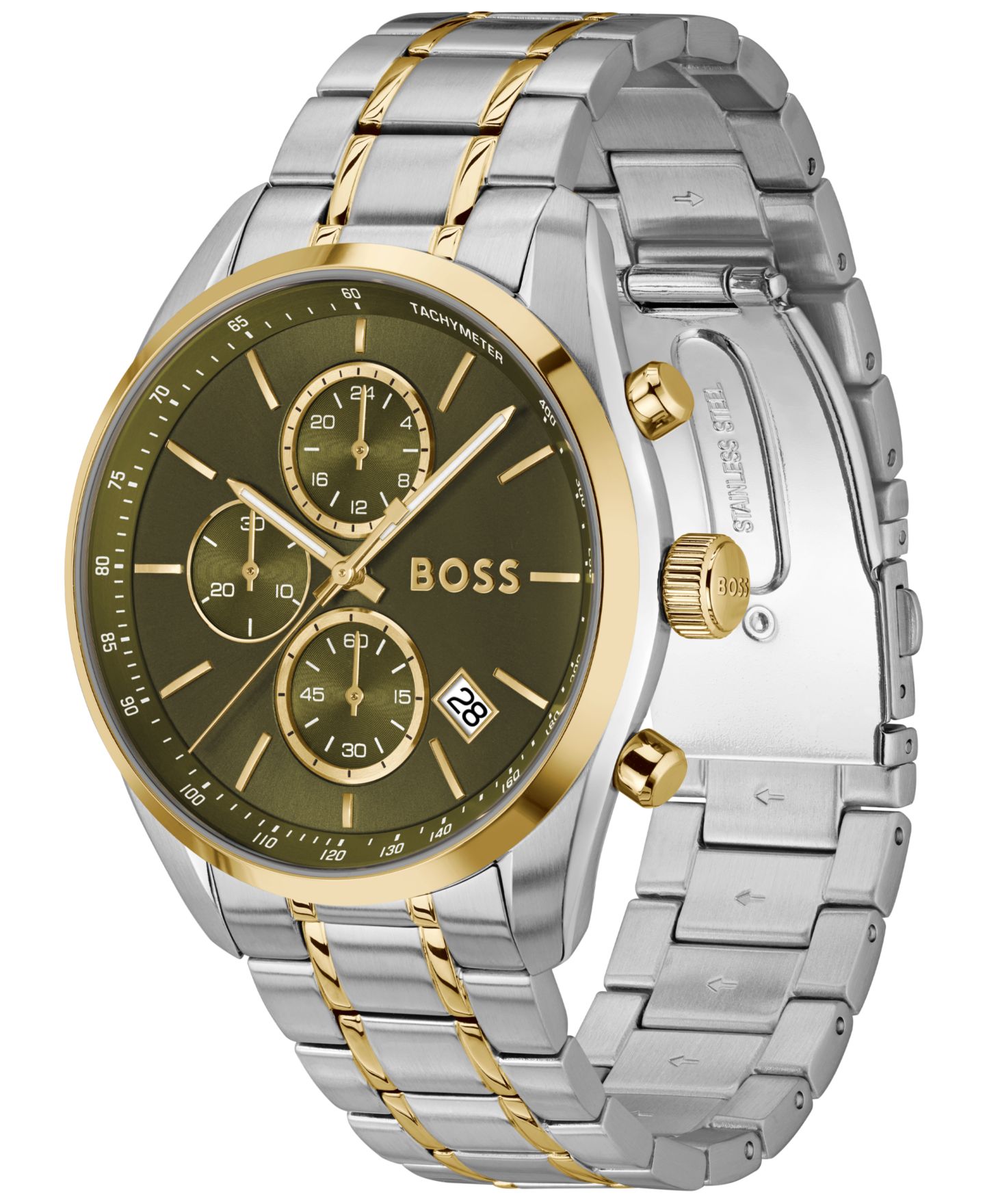 Мужские часы Hugo Boss Grand Prix 44 Quartz Chronograph Two-Tone Stainless-Steel Watch, 44.50mm — фото 2