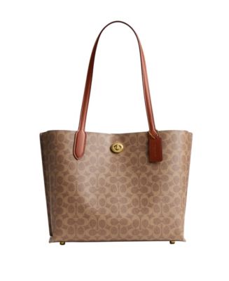 【COACH】Signature Logo Willow Canvas Large Tote Bag COACH Signature Logo Willow Canvas Large Tote Bag - Macy's