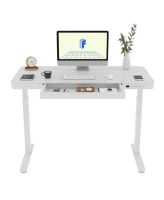 EG9W-E, Electric Height Adjustable Glass Top Standing Desk, Black