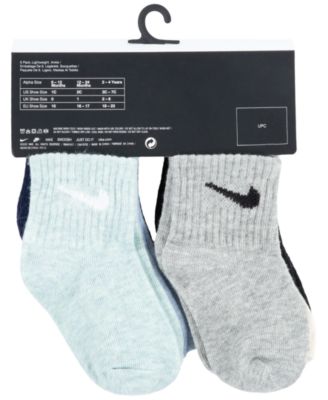 Baby Girls' or Baby Boys' and Toddler Swoosh Ankle Socks, 6-Pack
