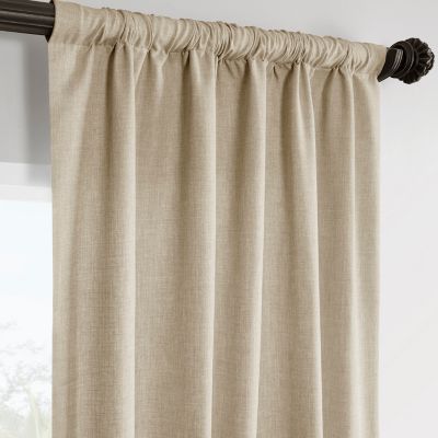 Sepia Tan Italian Faux Linen Room Darkening Curtain