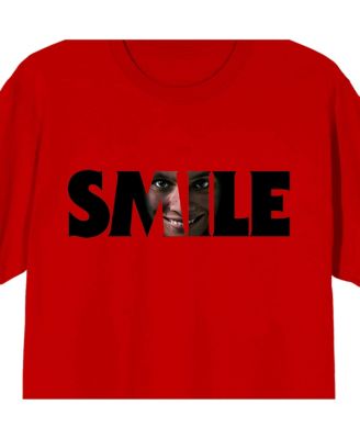 Men's Text With Hidden Face Crew Neck Short Sleeve Adult Red T-shirt-XXL