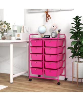 10-Drawer Rolling Storage Cart Versatile and Mobile Storage Solution for Home or Office