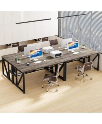 Computer Desk with Bottom Storage Shelf, Home Office Desk Writing Table for Workstation (Dark Oak, 55 inches )