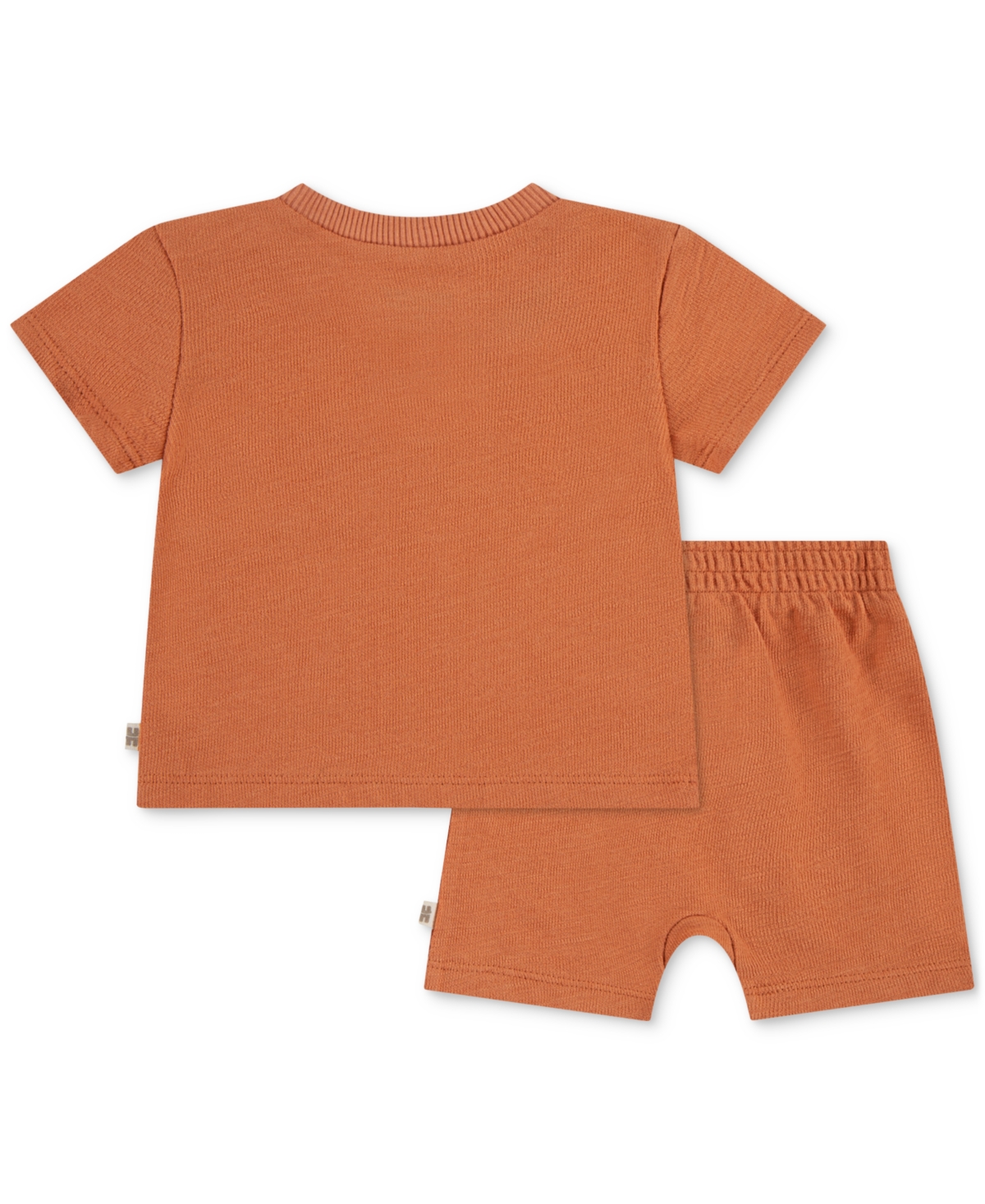 Huggies Baby Crepe Knit Jersey T-shirt & Shorts, 2 Piece Set In Tangerine