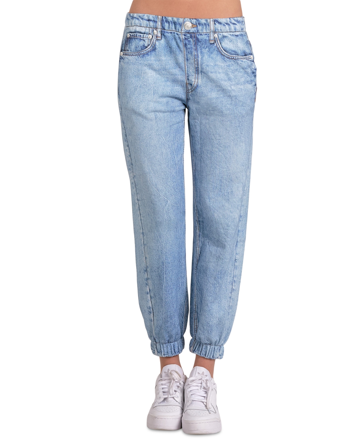 Women's Cotton Mid-Rise Sweatpant Jogger Jeans - Denim
