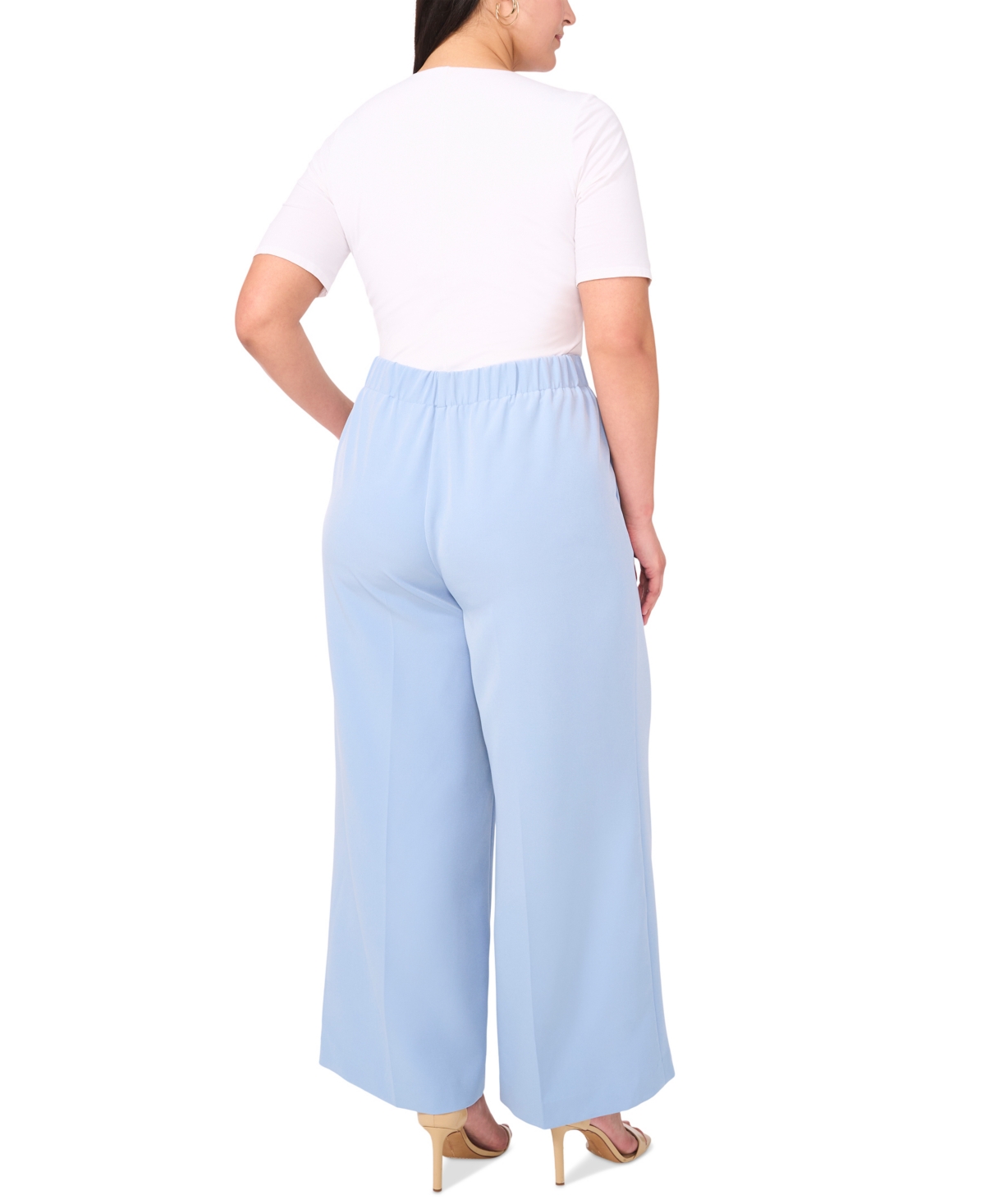 Vince Camuto Plus Size Clean-waist Wide-leg Trousers In Lake Breez