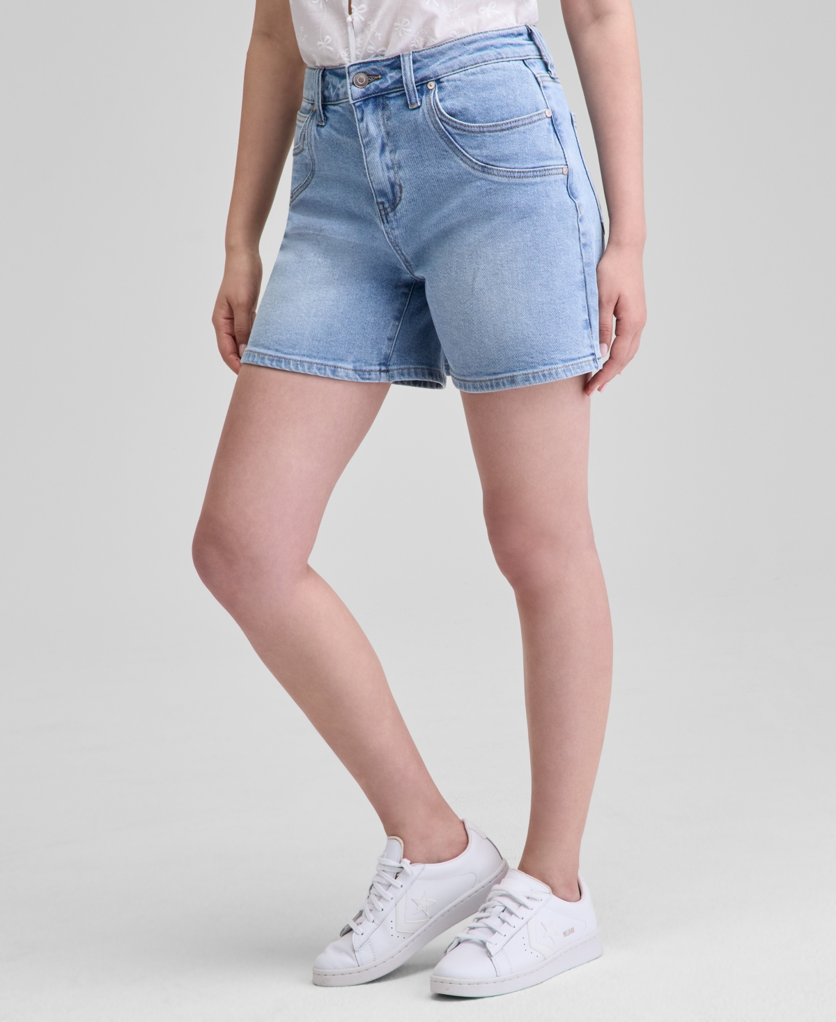 Shop And Now This Women's Double-pocket Denim Shorts, Exclusively At Macy's