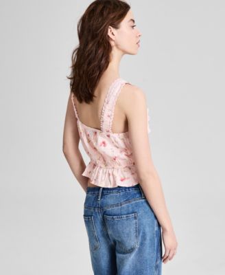 Women's Wide-Strap Ruffle-Trim Top, Exclusively at Macy's