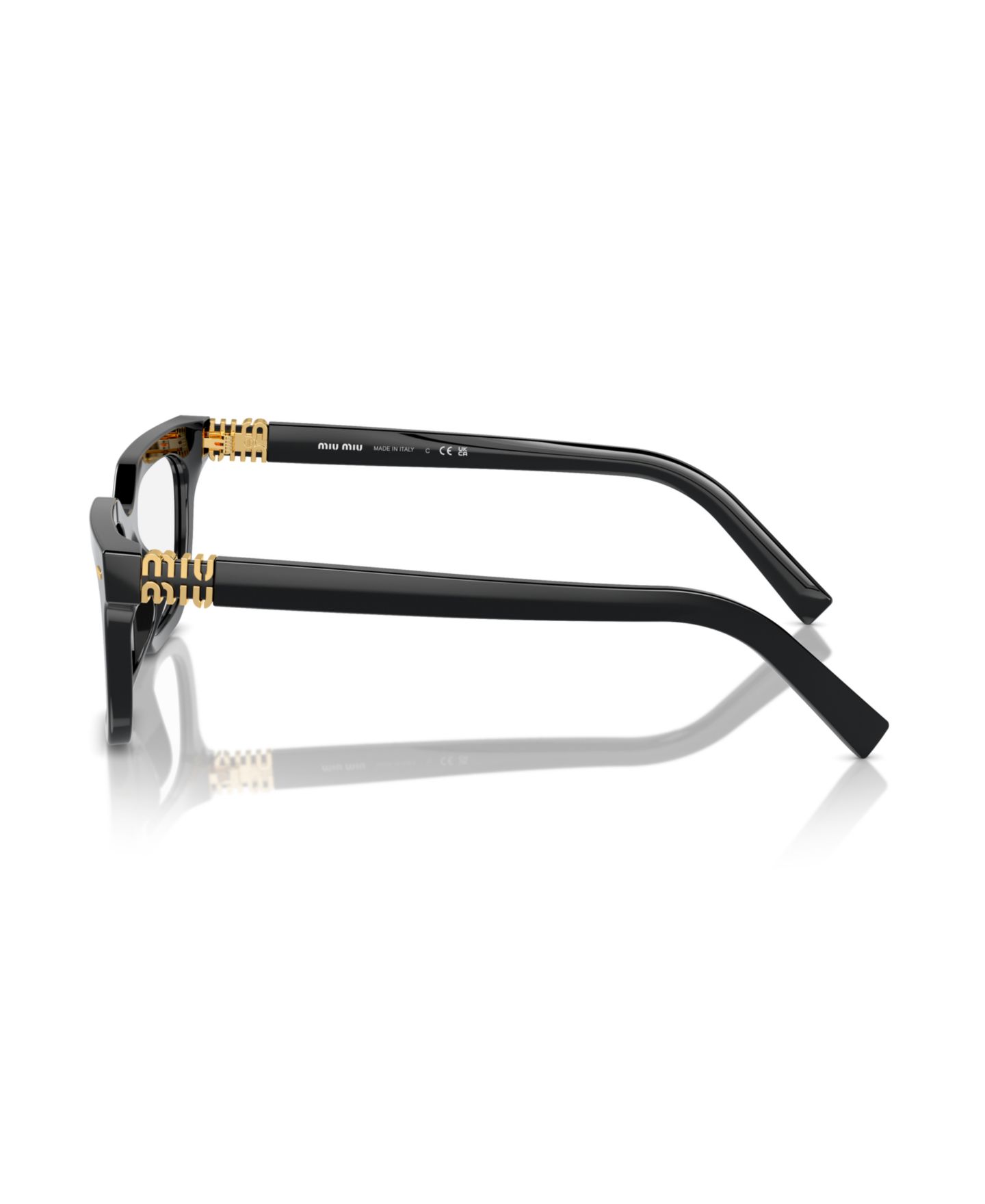 Женские очки MIU MIU Woman Rectangle Plastic MU 07XV Eyeglasses, цвет: Чёрный — фото 4