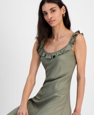 Women's Ruffle-Trim Scoop-Neck Slip Dress, Exclusively at Macy's