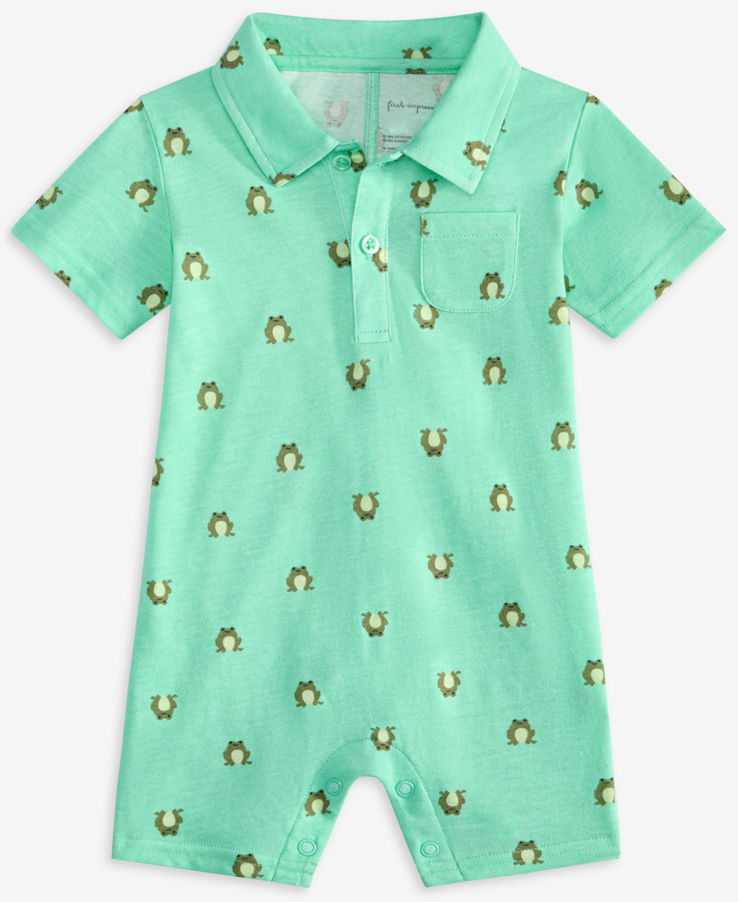 Комбинезон First Impressions Jump Frog-Print Romper для мальчиков-малышей, цвет: Garden Party — фото 1