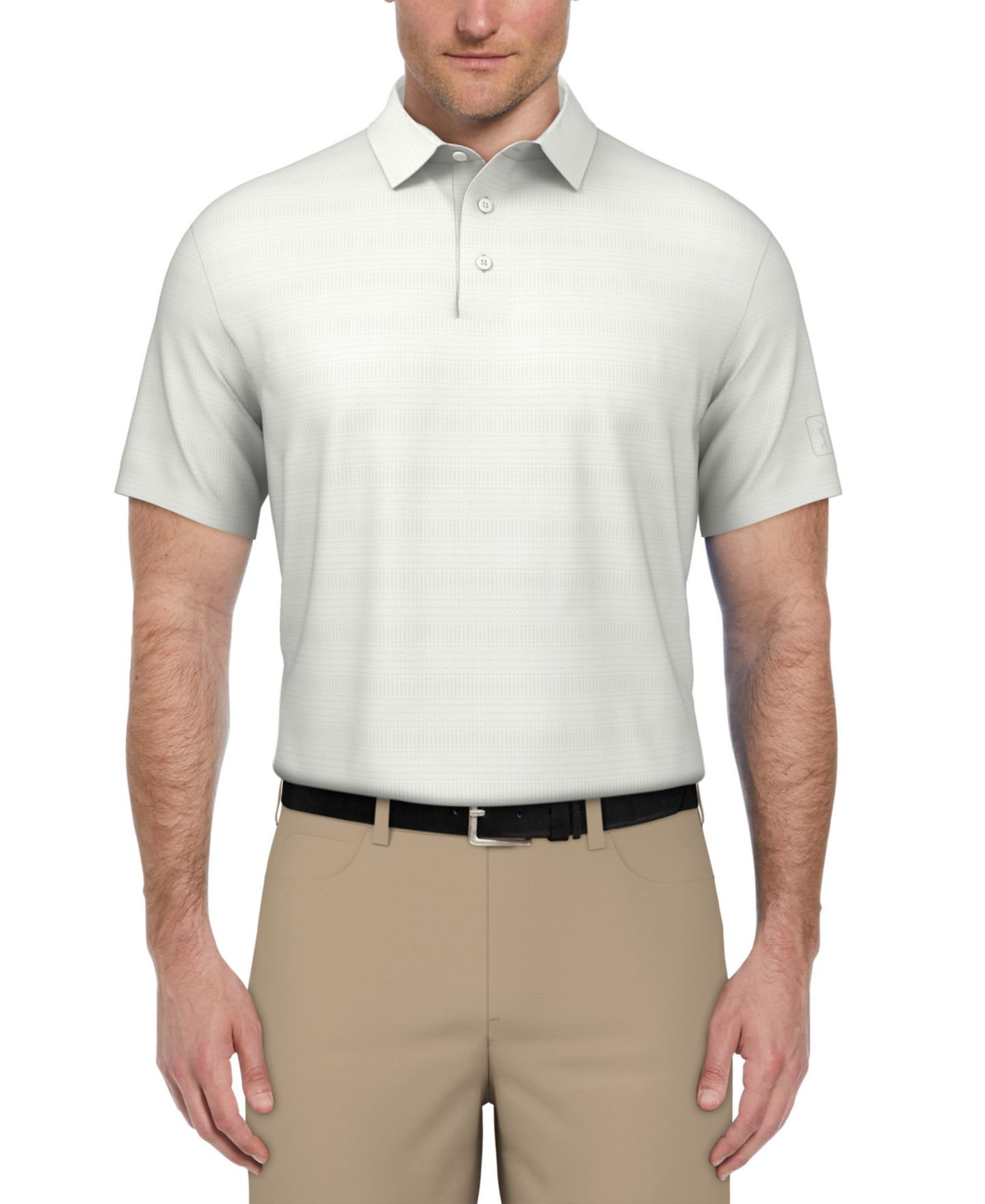 Мужское поло PGA TOUR Short-Sleeve Airflux Heather Golf Polo Shirt, цвет: Яркий белый — фото 1