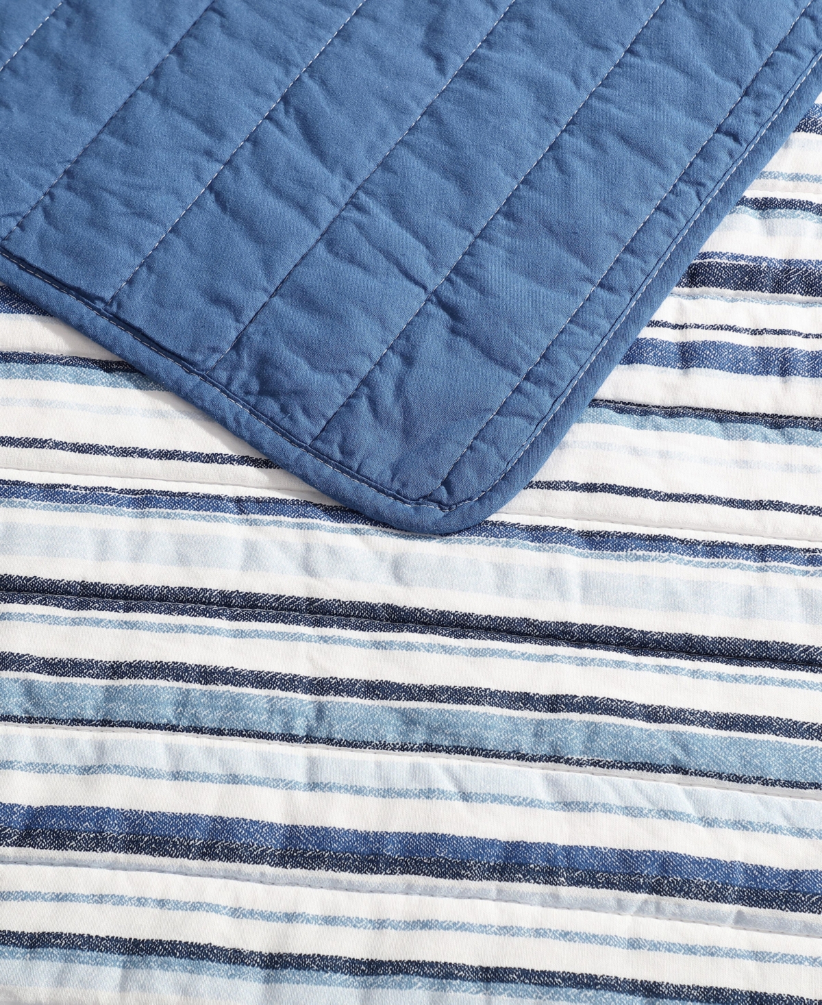 Nautica Pembrook Reversible 3-pc. Quilt Set, Full/queen In Captains Blue,white
