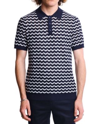 Paisley & Gray - Men's Slim Fit Short Sleeve Chevron Polo Shirt