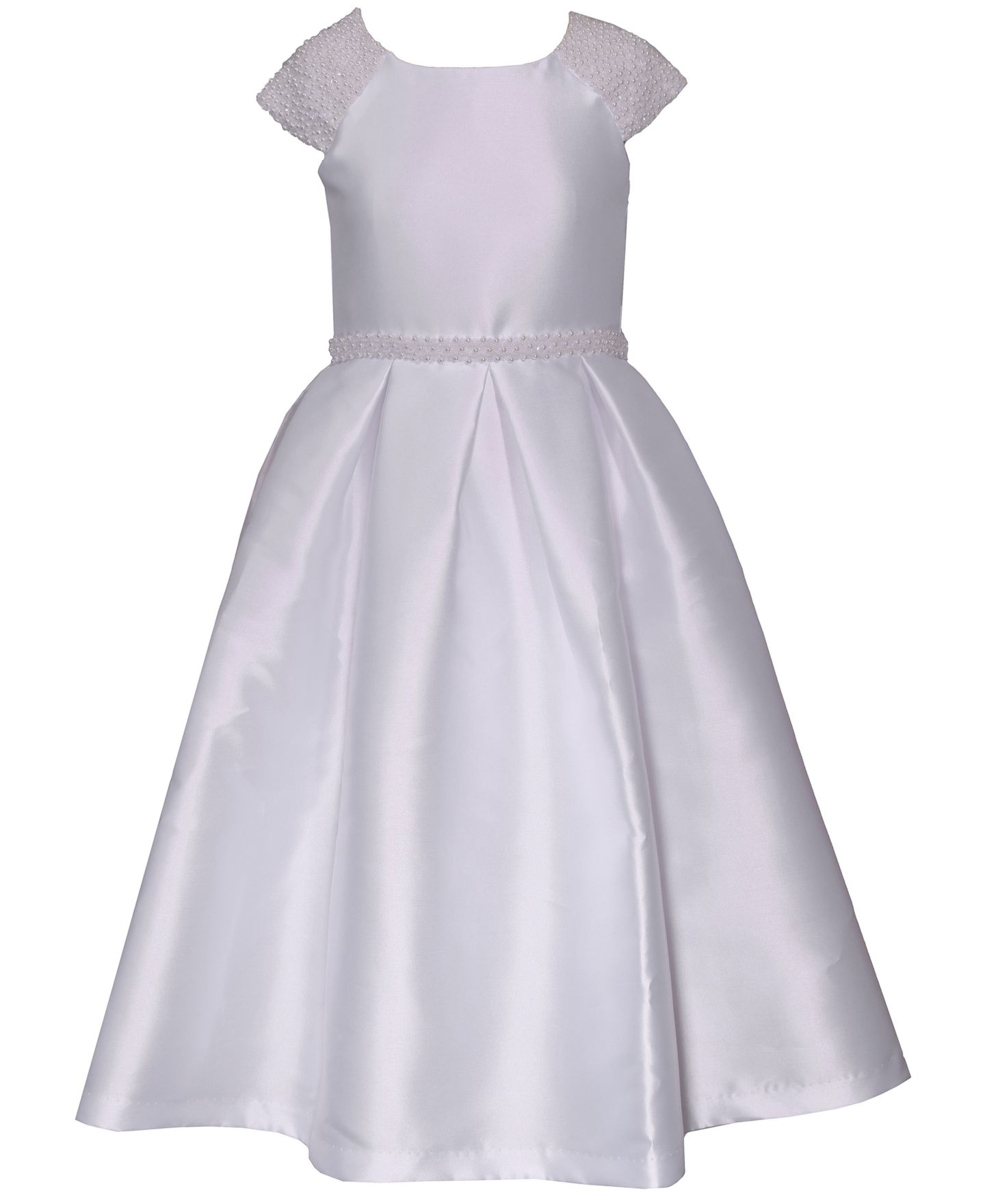 Платье Bonnie Jean Mikado Embellished Cultivated Pearl Communion Dress для девочек — фото 4