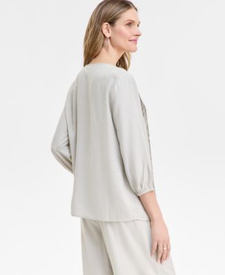 売れ筋商品|||ジェイエムコレクション カットソー トップス レディース Women's Linen Blend Embroidered Pintuck Top, Exclusively at Macy's Bright White JM Collection Women's Linen Blend Embroidered Pintuck Top
