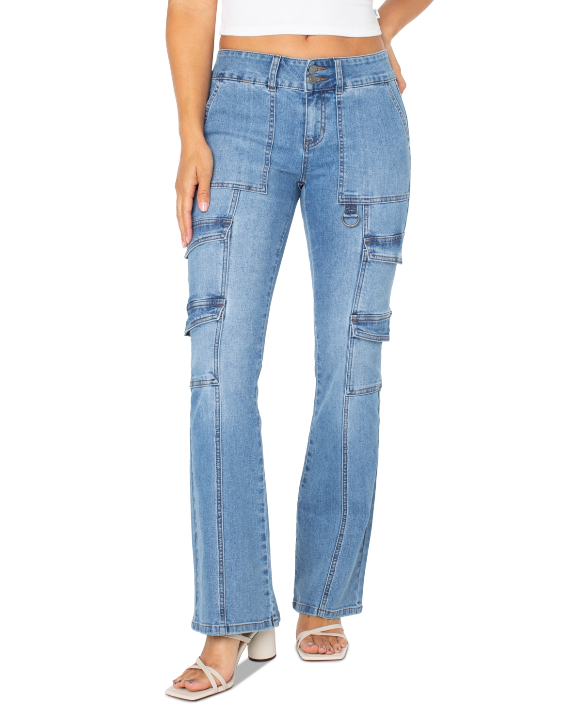 Juniors' Bootcut Cargo Jeans - Hilda