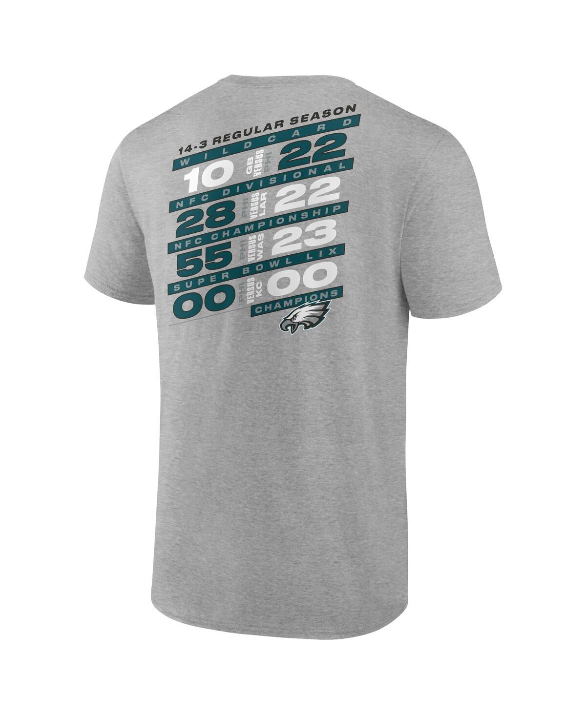 Fanatics Men's Heather Gray Philadelphia Eagles Super Bowl Lix Champions Big Tall Counting Points Score T-shi In Heather Gray