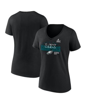 Fanatics - Women's  Black Philadelphia Eagles Super Bowl LIX Champions Iconic Victory V-Neck T-Shirt