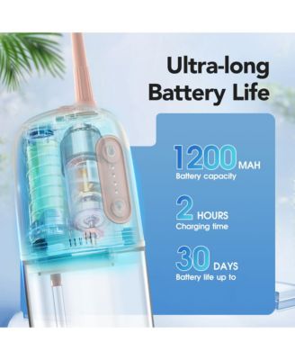 Operan Wireless Water Flosser,200ML Portable Electric Water Dental Flossers,Rechargeable Oral lrrigator for Travel,4 Nozzles 4 Modes,Pink