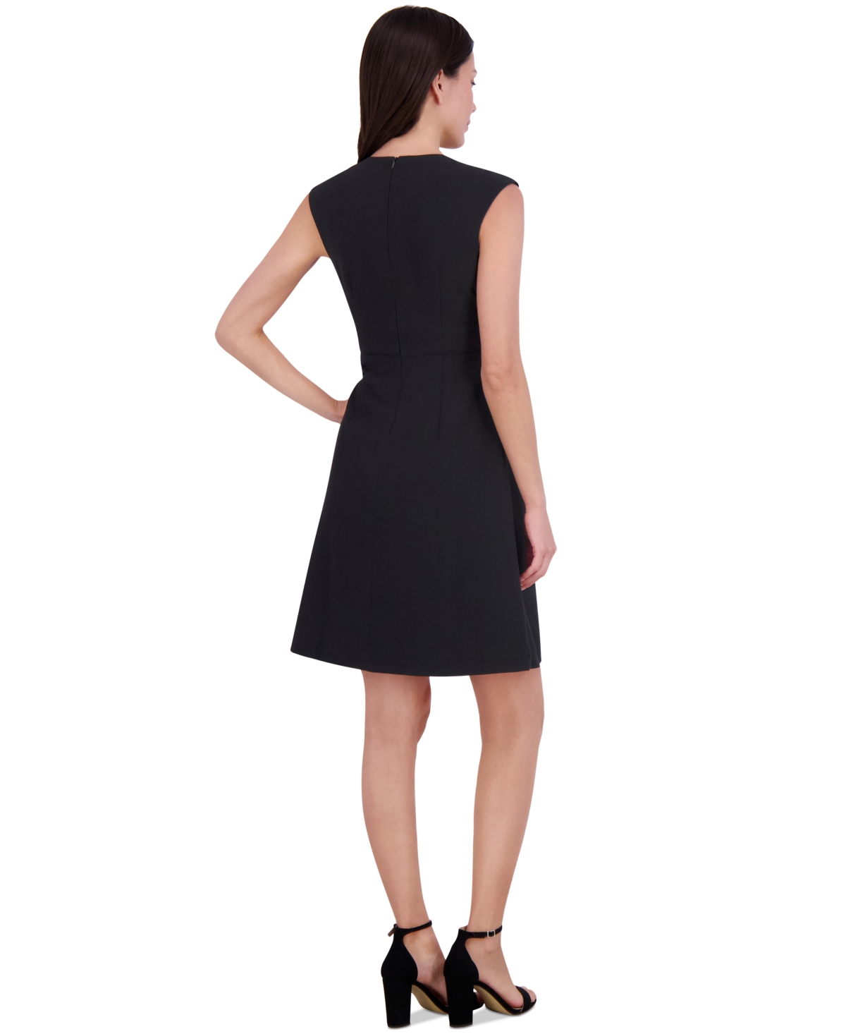 ELIZA J WOMEN'S JEWEL-NECK A-LINE OVERLAY DRESS 