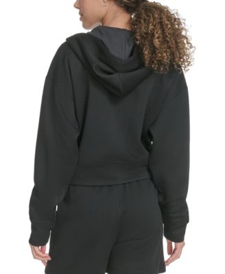 Women's Geo Jacquard Cropped Full-Zip Hoodie