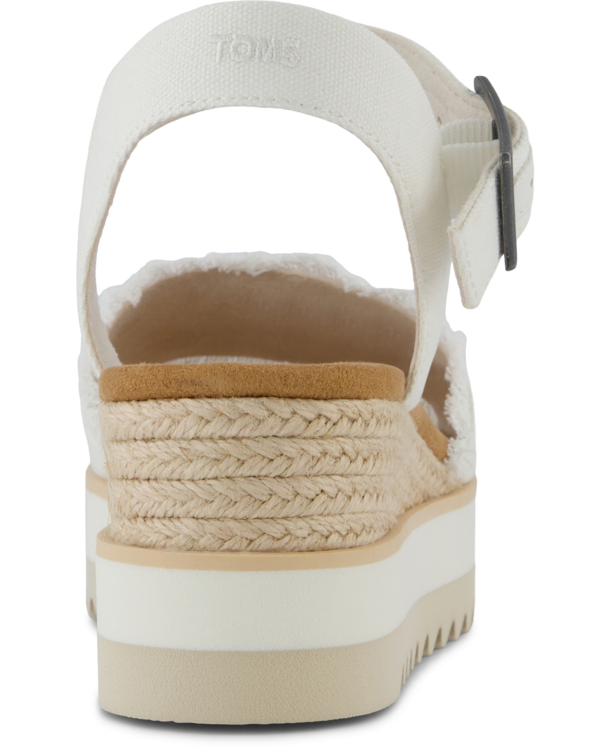 Shop Toms Women's Diana Platform Wedge Sandals In White Canvas,frey