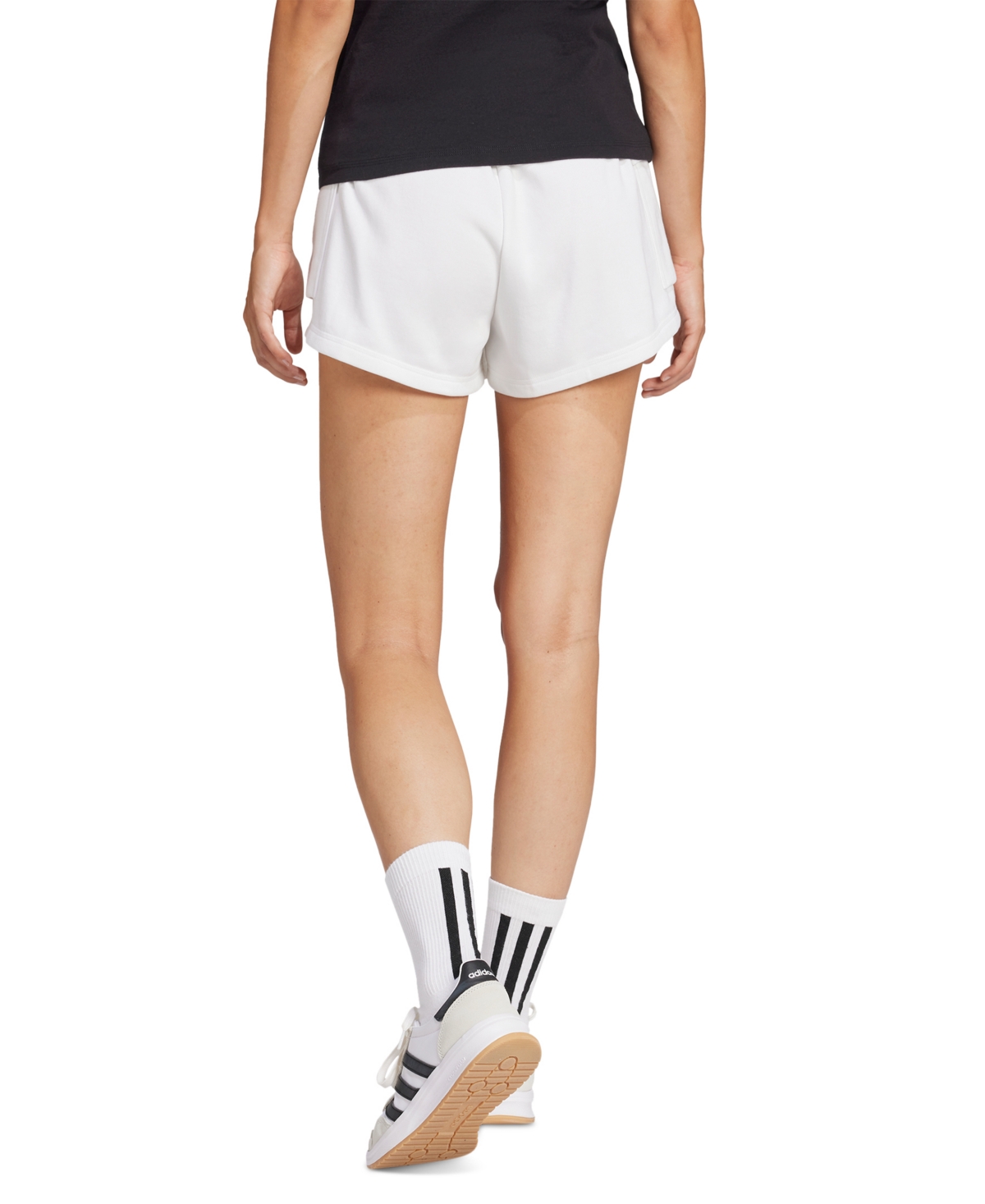 Adidas Originals The Essentials Logo French Terry Cargo Shorts In White