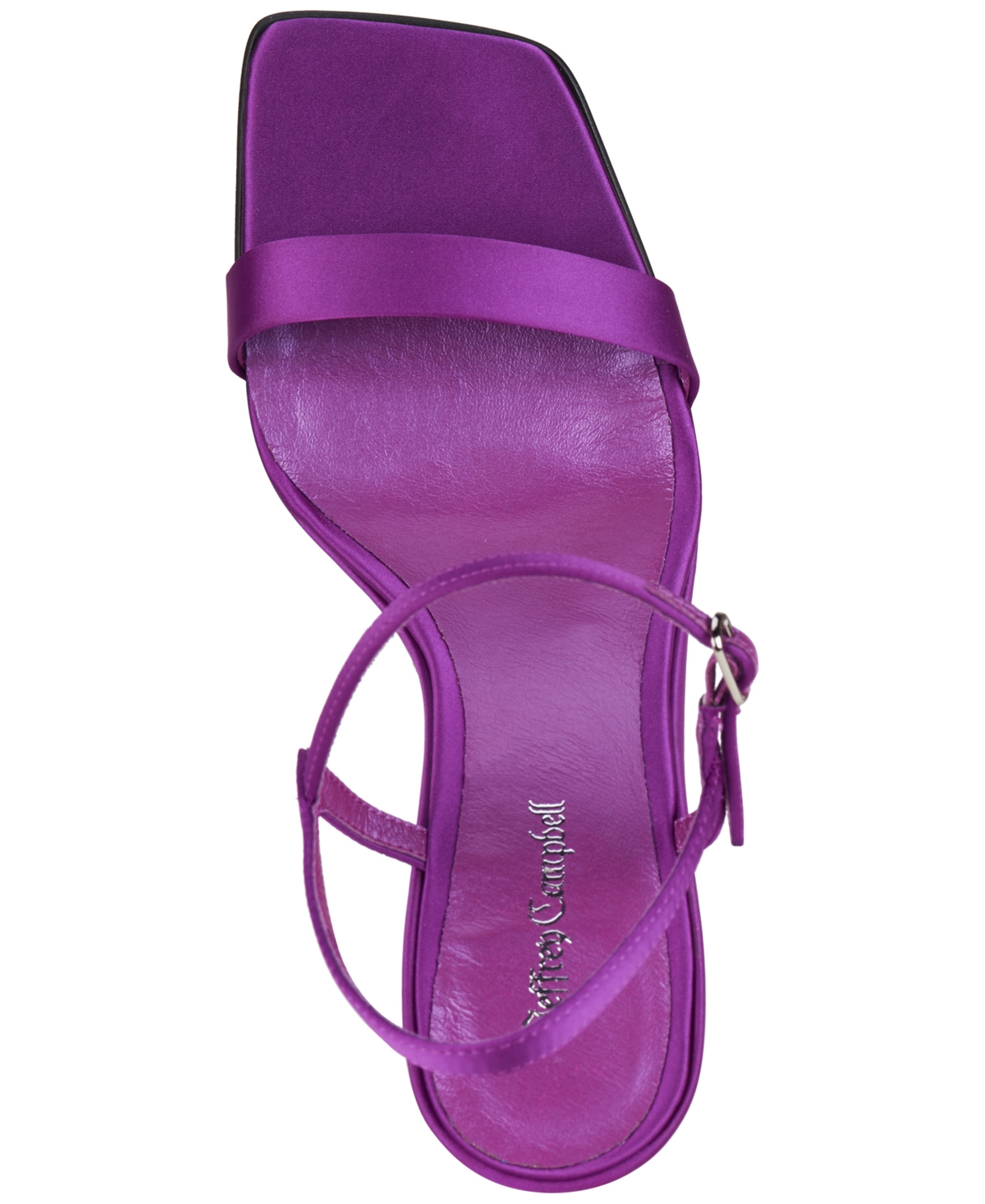 Jeffrey Campbell Kassandra Sculpted Two-piece Wedge Sandals In Purple Satin