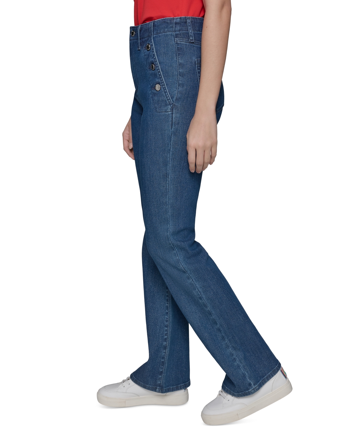 Shop Karl Lagerfeld Women's Nautical Sparkle-button Jeans
