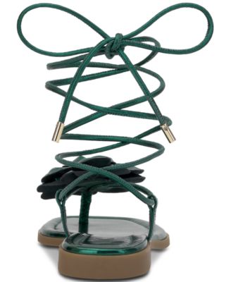 Gilma Flower Lace-Up Flat Sandals, Exclusively at Macy's