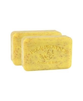 Pre de Provence Moisturizing 250g French Soap Bar, Quad-Milled, Long Lasting, Moisturizing, Rich and Creamy Lather (Set of 2) - Lemongrass